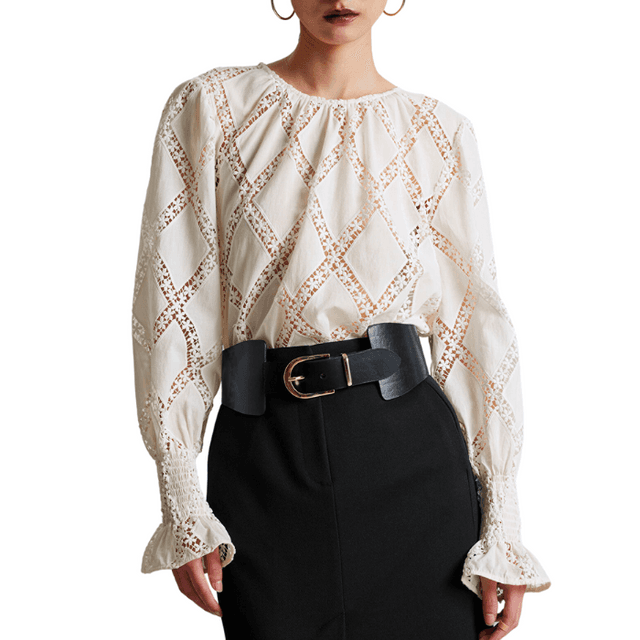 & Other Stories Embroidered Frill-Cuff Blouse