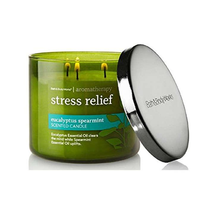 Bath & Body Works, Aromatherapy Stress Relief 3-Wick Candle in Eucalyptus Spearmint