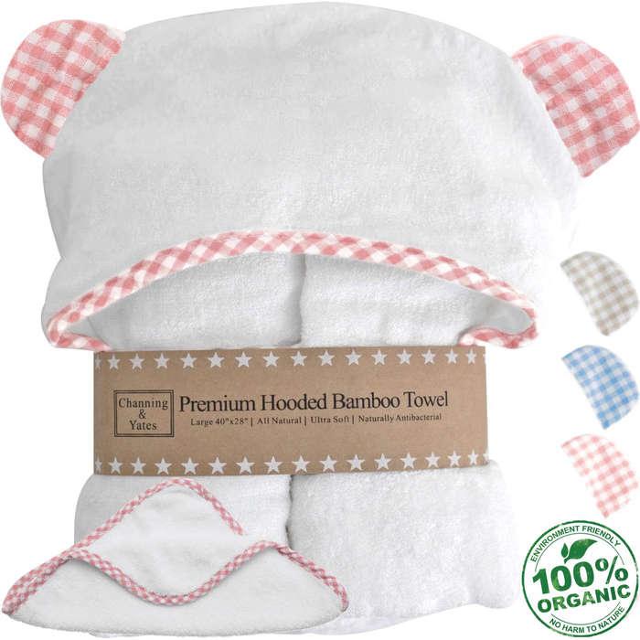 Channing & Yates Premium Hooded Baby Towel and Washcloth Gift Set