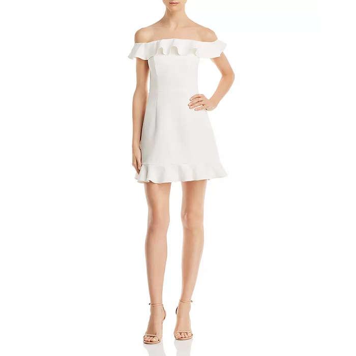 French Connection Whisper Light Flounced A-Line Mini Dress