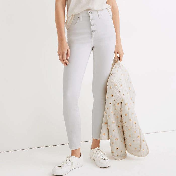 Madewell 10-Inch High Waist Crop Skinny Jeans In Pure White
