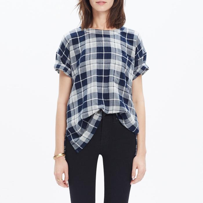 Madewell Oversized Tee in Emporia Plaid