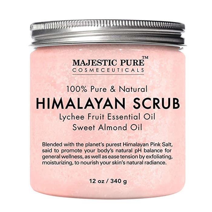 Majestic Pure Himalayan Lychee Essential Oil Salt Body Scrub
