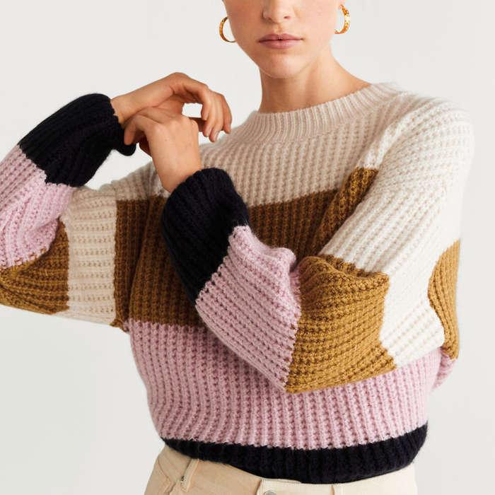 Mango Color Block Sweater