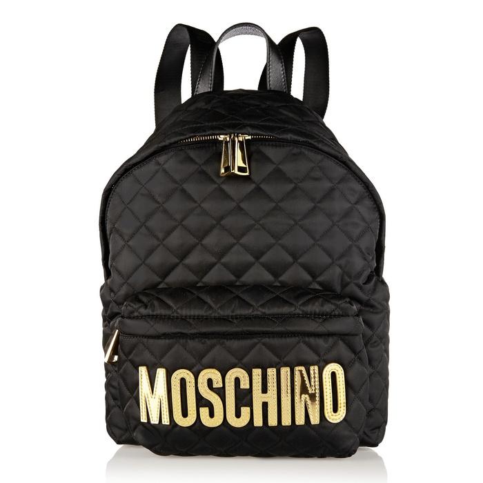 Moschino Appliquéd Quilted Shell Backpack