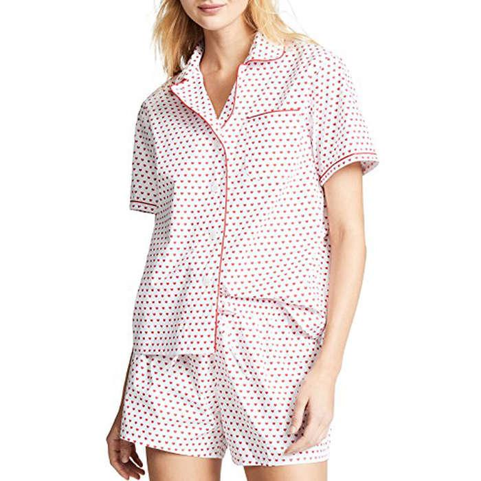 Sleepy Jones Corita Short Sleeve Pajama Shirt and Paloma Shorts