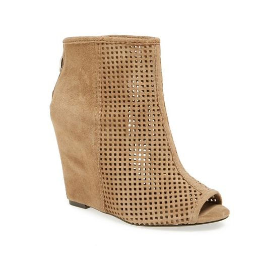 open toe wedge boots