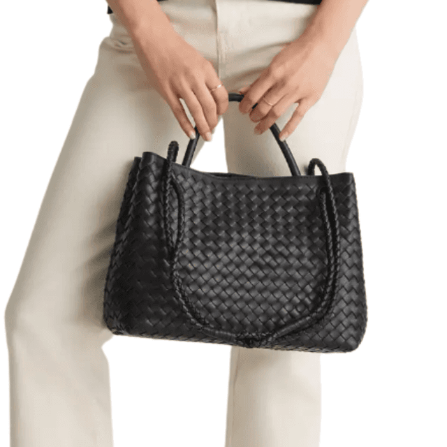 Quince Italian Leather Handwoven Satchel