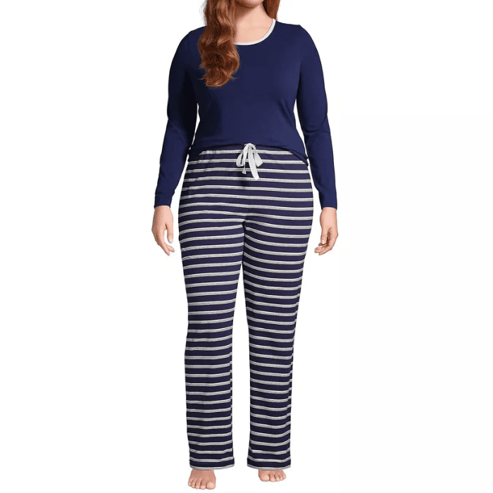 Tongmingyun plus size pajamas capris pants set striped for women Sleep  Shirts loungewear sleepwear 3x 4x 5x