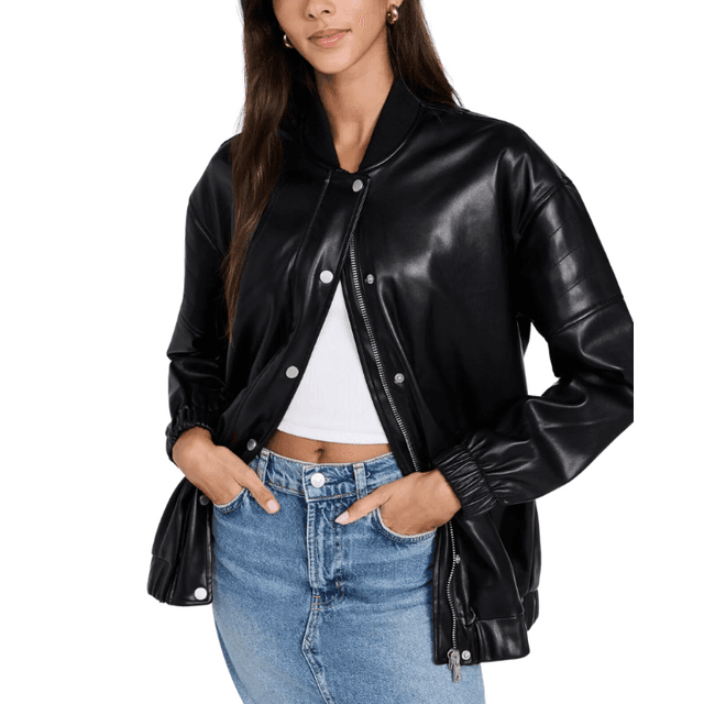 Old Navy Women's Faux-Leather Bomber Jacket