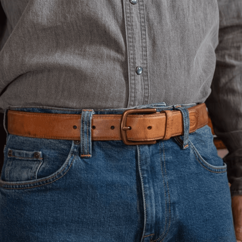 Blue Suede Leather Belt Without Buckle Men's Woven Belt 