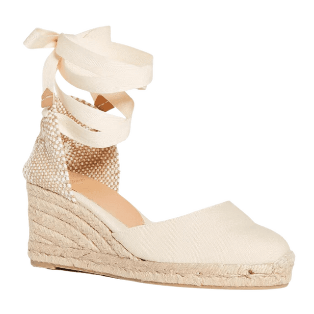 white wedges with ankle strap