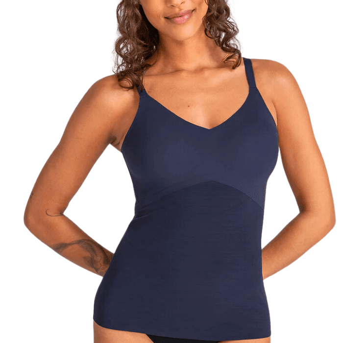V Neck Camisoles Tops with Built in Padded Bra Women Breathable