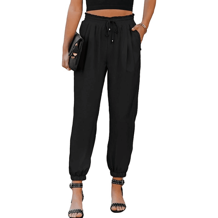  EVALESS Petite Black Cargo Pants for Women 2024 Spring