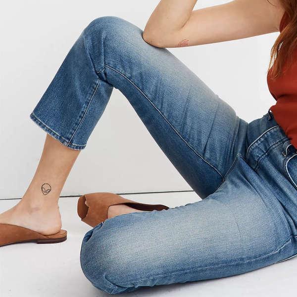 Crop flared jeans - Woman