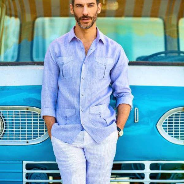 Fashion Front Suit Trousers For Men - Blue
