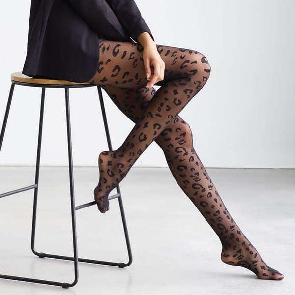 Black patterned tights