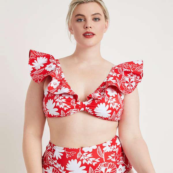 Ruffled High Waist Bikini Women Two Piece Swimsuit – Shapes & Curves