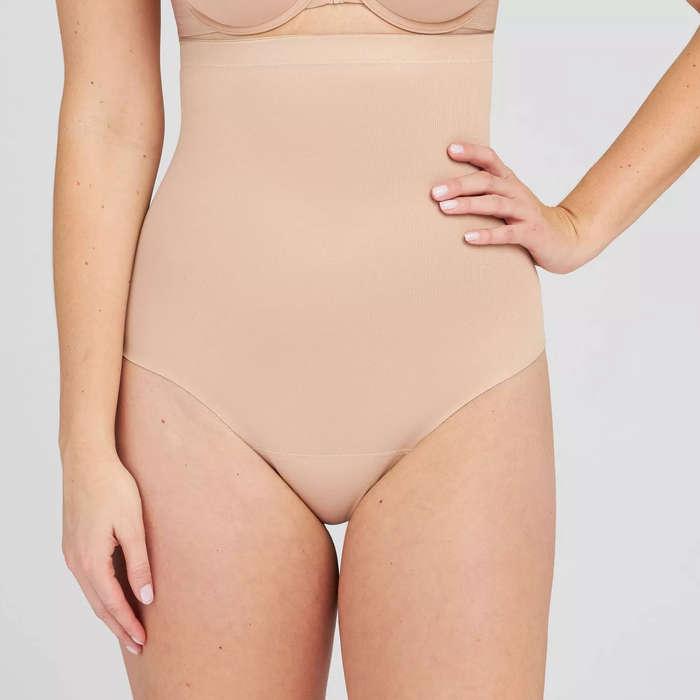 Seamless Thong Shapewear for Women Tummy Control Body Shaper Panties High  Waist Shaping Underwear, Nude-3XL 