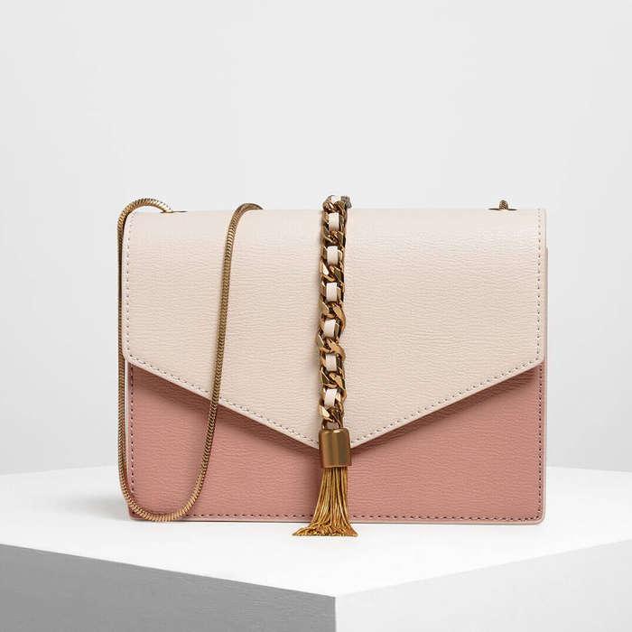 Charles & Keith Gold Shoulder Bags