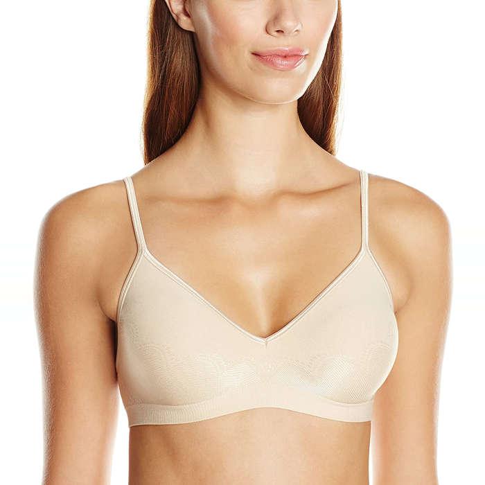 Hanes Womens Get Cozy Lace Pullover ComfortFlex Fit Wirefree Bra, L 