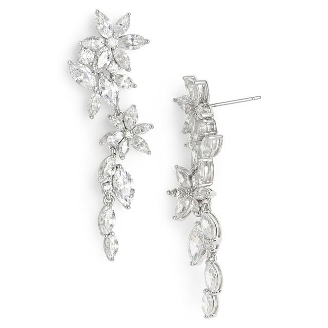 Nadri Faux-Pearl Crystal Drop Earrings
