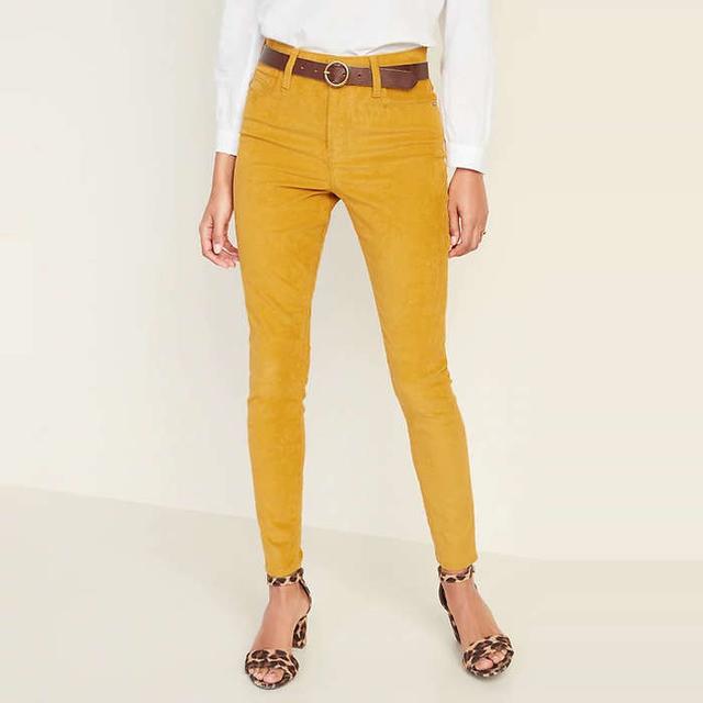 J. CREW women 26 Stretch CORDUROY Pants Jeans Harvest Gold Skinny