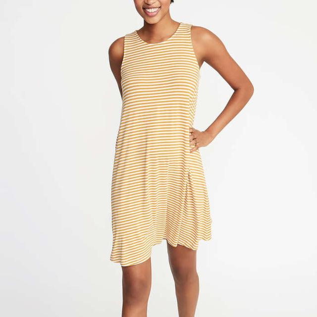 Sleeveless Jersey Swing Dress