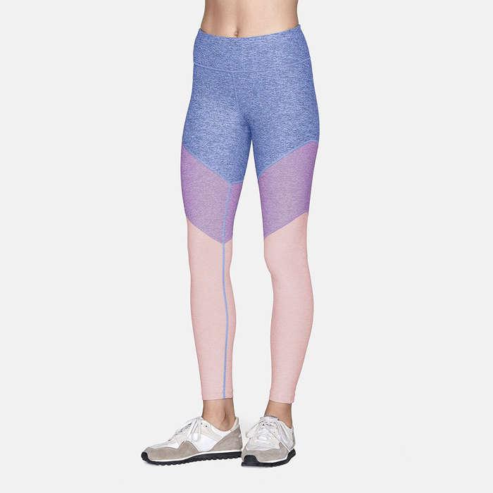 Outdoor Voices Green Blue Pink Colorblock 7/8 Leggings