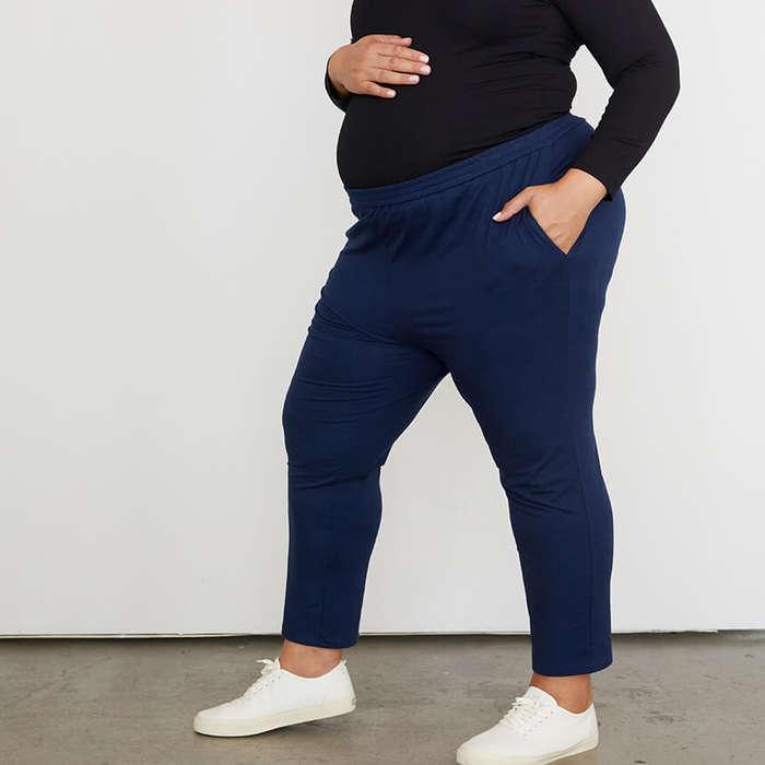 Knit Maternity Jogger Pants - Isabel Maternity by Ingrid & Isabel Beige S