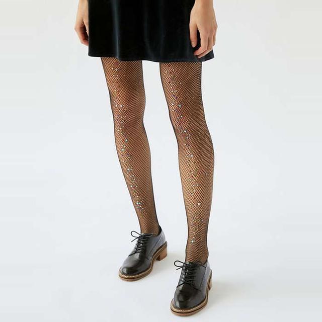 Target Black Sparkly Patterned Tights Size Tall