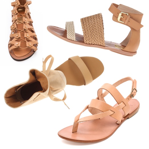 nude strappy flats