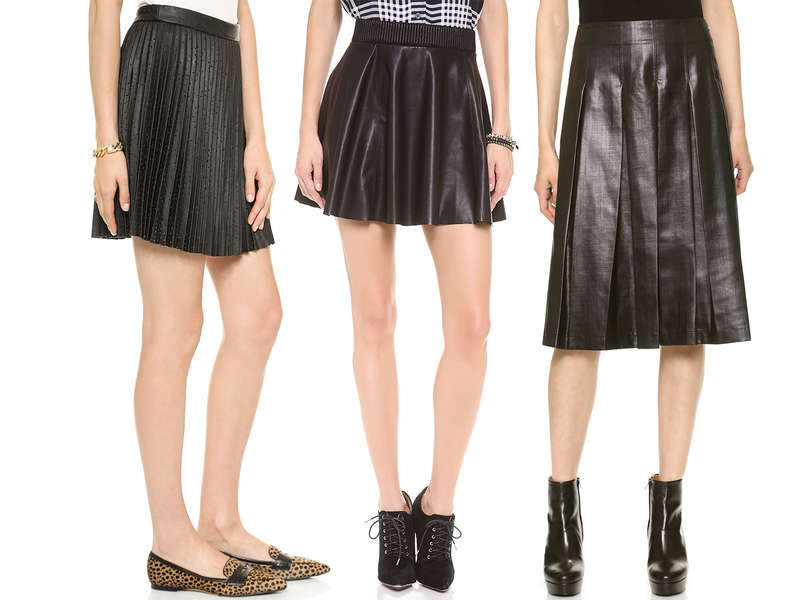 faux leather pleated maxi skirt