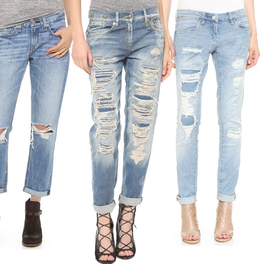 shredded boyfriend jeans