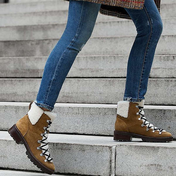 sheepskin lined winter boots