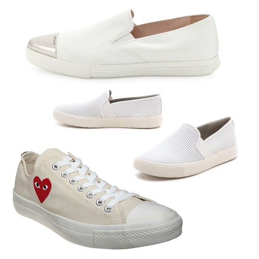 white stylish sneakers