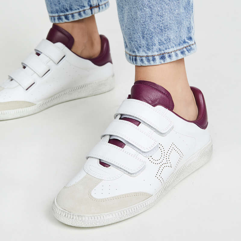 leather velcro sneakers