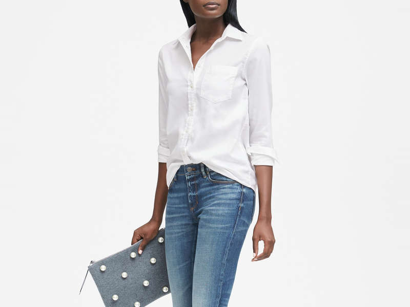 best white button up shirt women