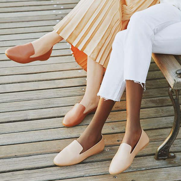 ladies nude loafers