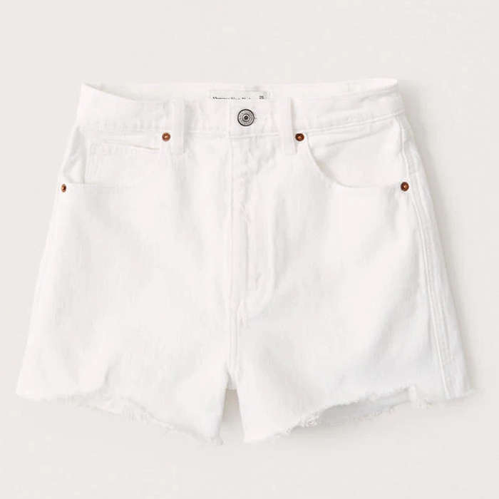 short white denim shorts