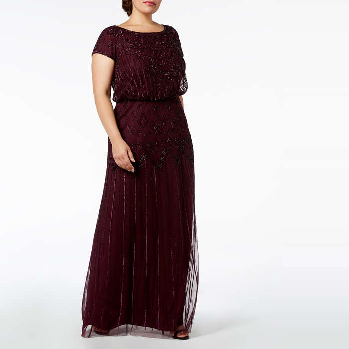 flattering gowns for plus size