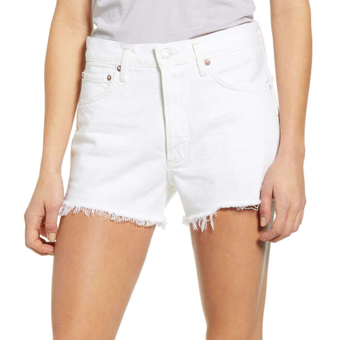 white denim cutoffs