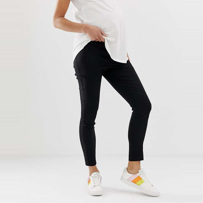 black skinny maternity work pants