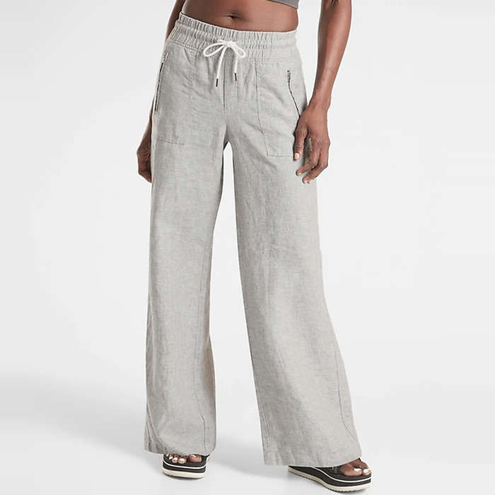 athleta striped linen pants