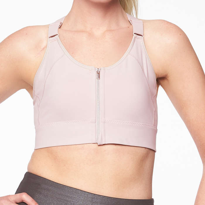 athletic bras zipper front