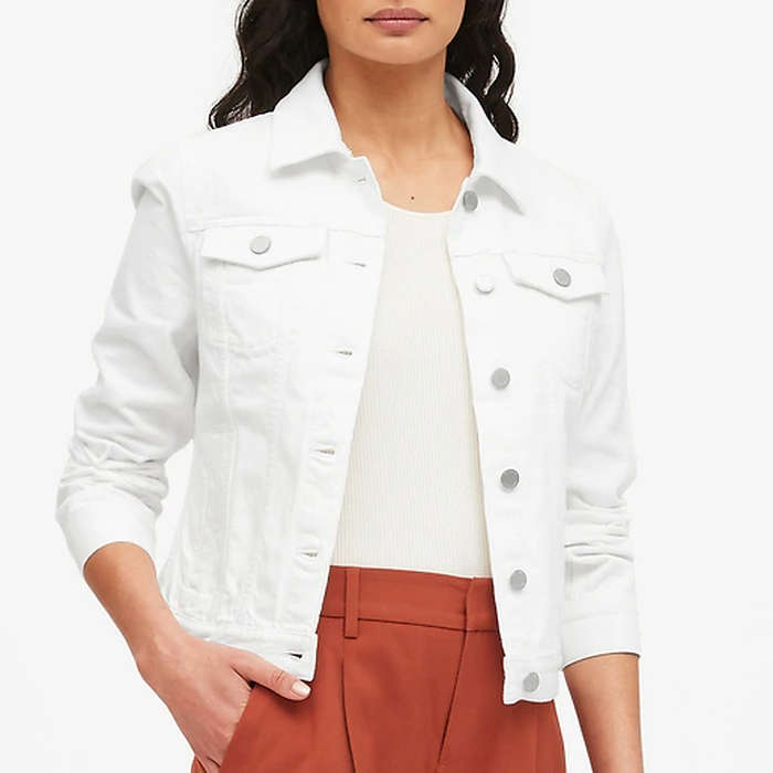 best white jean jacket