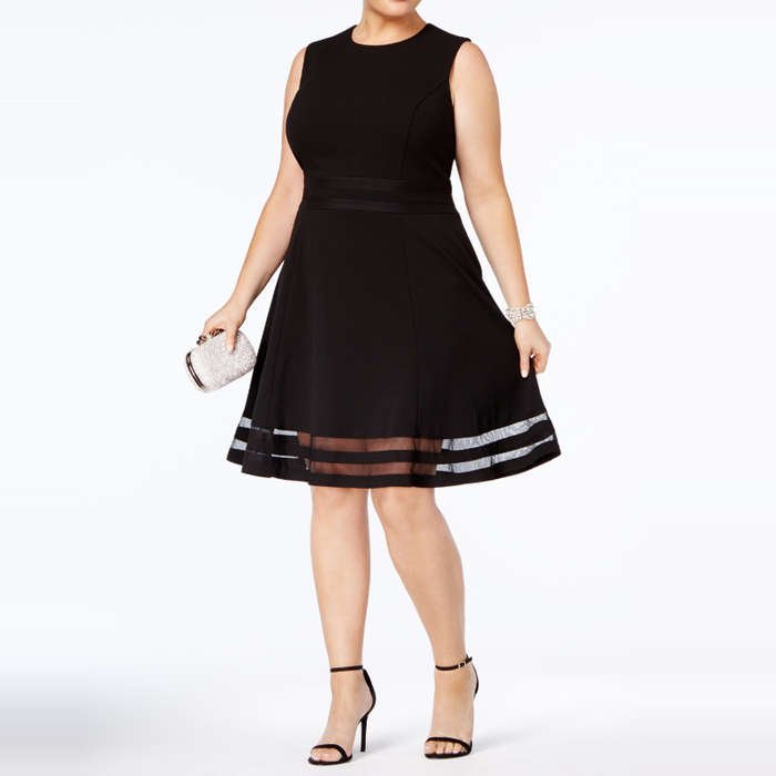 flattering black dresses for plus size