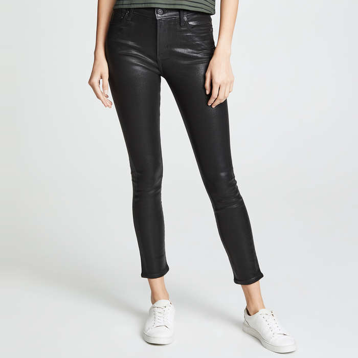 ag coated black jeans