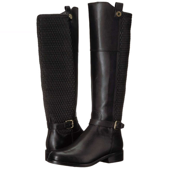 womens black tall leather boots