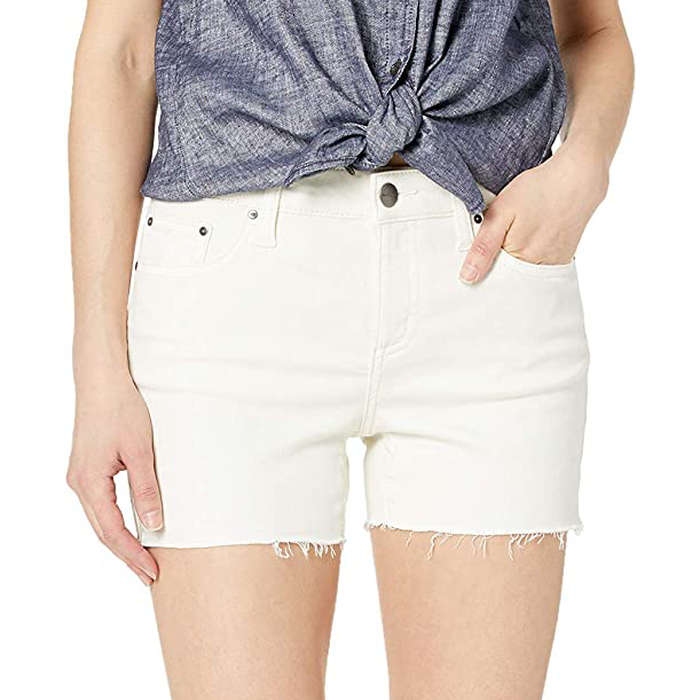 best white denim shorts